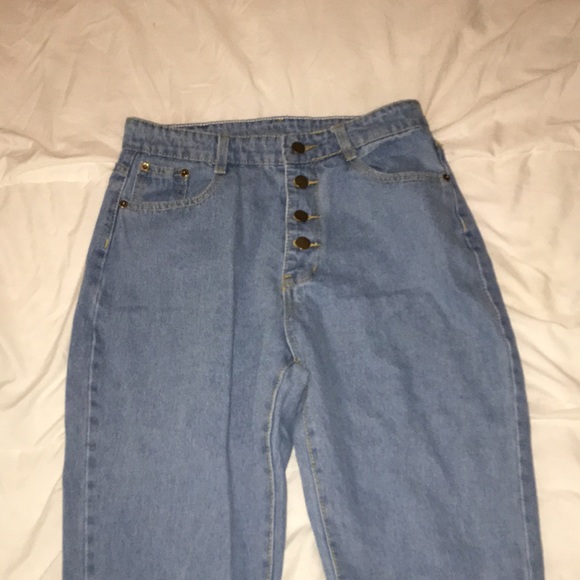 Blue High-Waisted Mom Jeans - Picture 2 of 3